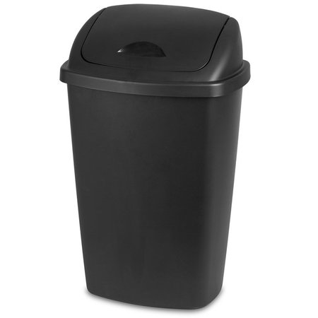 STERILITE Wastebasket Swingtop Blk 13.2G 10889004